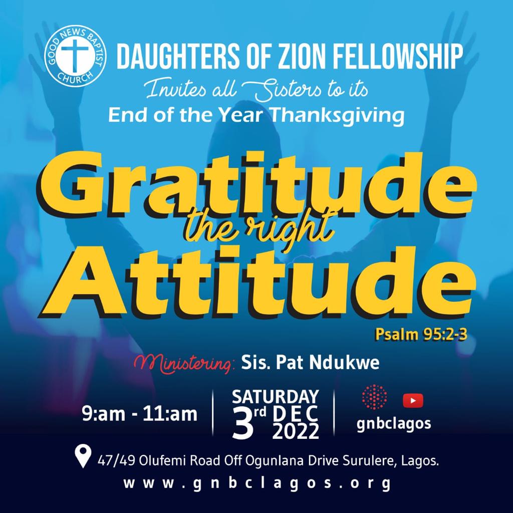 Daughter of Zion Fellowship End of Year Thanksgiving banner