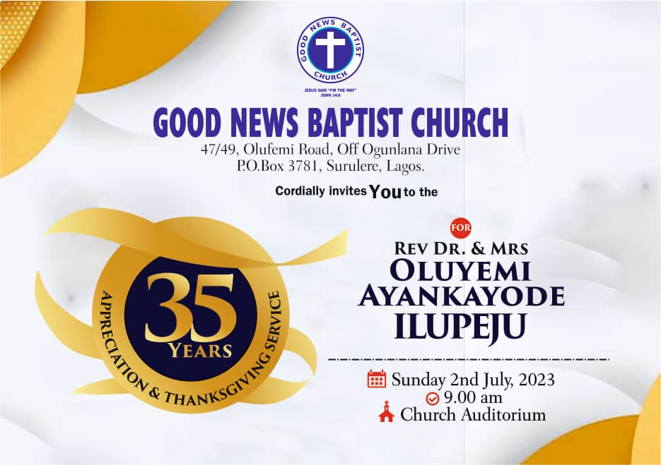 35th anniversary and thanksgiving service
